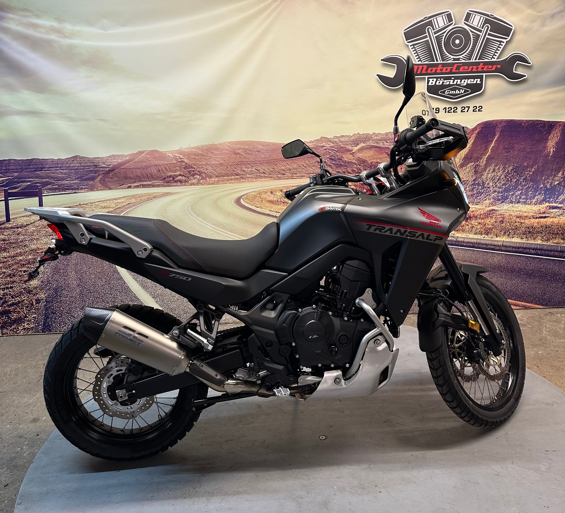 HONDA XL 750 Transalp Black SC Project Auspuff