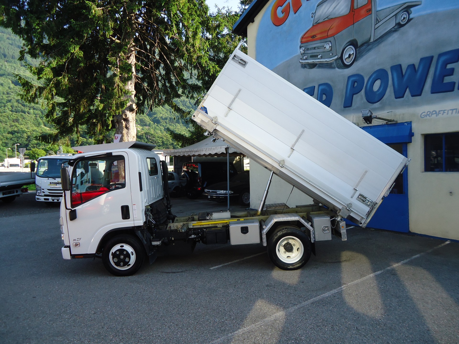 ISUZU M27 - Ponte Ribaltabile 3 Lati in Alluminio con Sopra Sponde + Gancio Traino KG. 3500-image-2