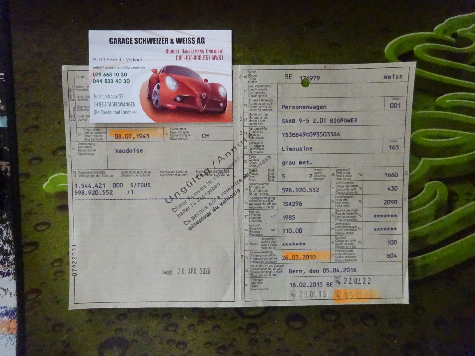 SAAB 9-5 2.0t - Griffin Automatic- MFK 2.2026 - SERVICE NEU-image-13