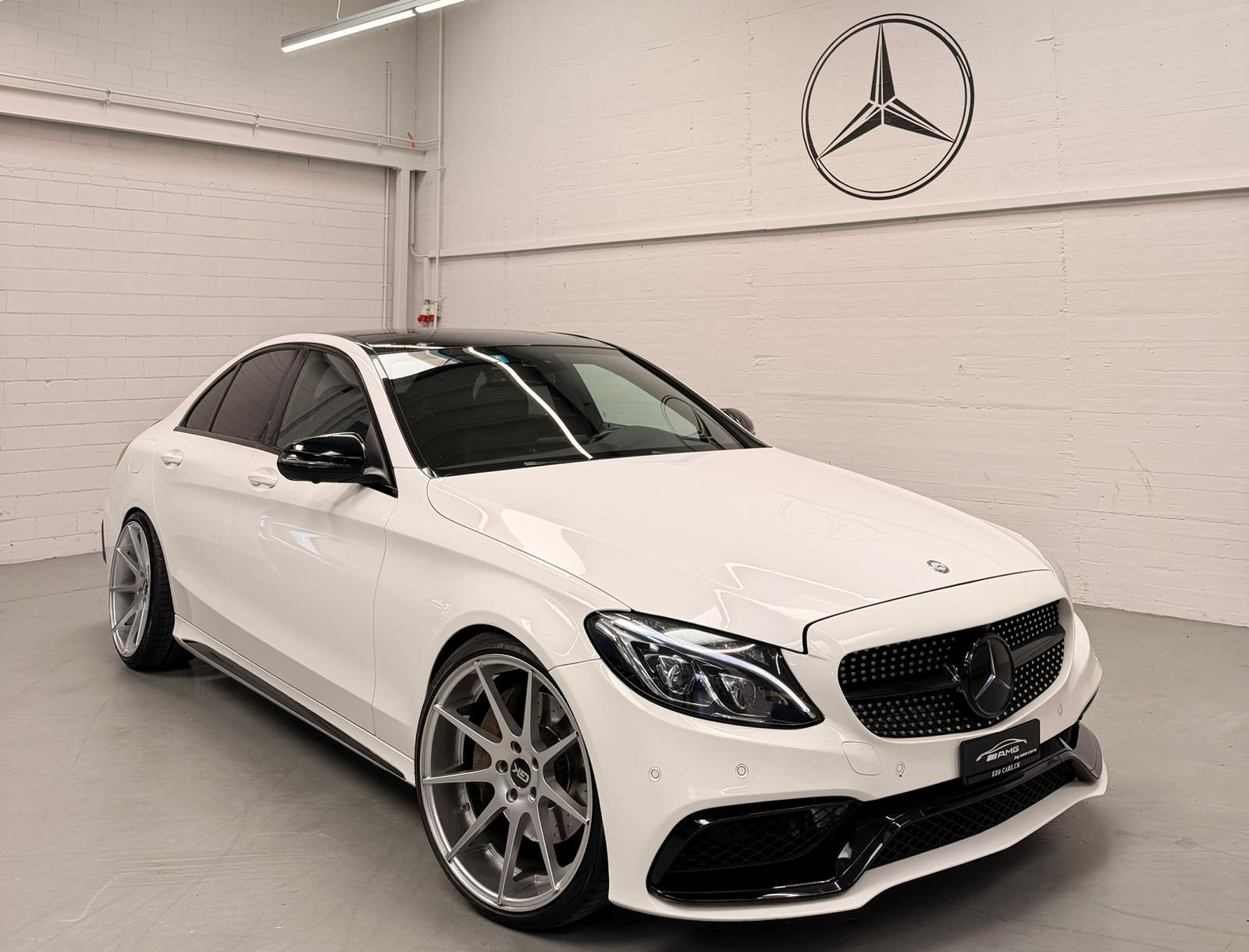 MERCEDES-BENZ C 250 AMG Line 4Matic 9G-Tronic (C63s AMG Bodykit) White Black Performance H&R Federn CH-Fahrzeug & Gratisservice-showroom-element-3