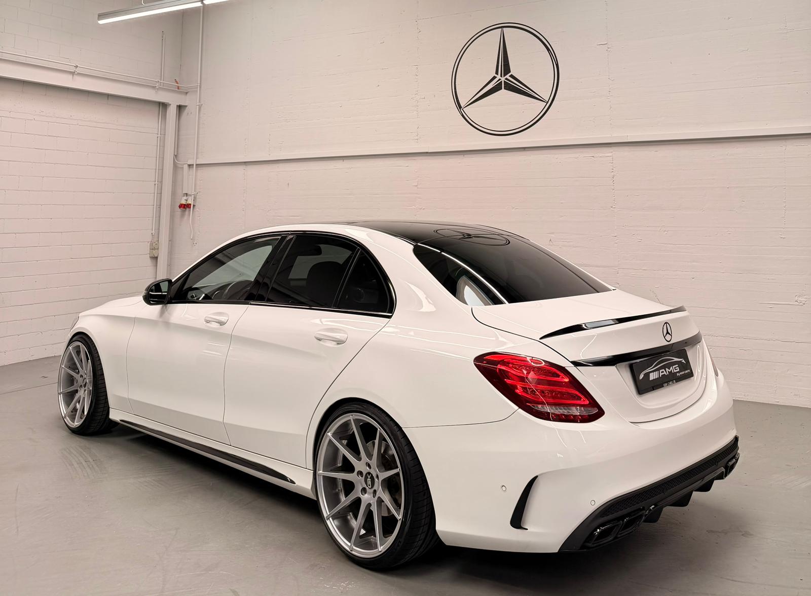 MERCEDES-BENZ C 250 AMG Line 4Matic 9G-Tronic (C63s AMG Bodykit) White Black Performance H&R Federn CH-Fahrzeug & Gratisservice-image-6