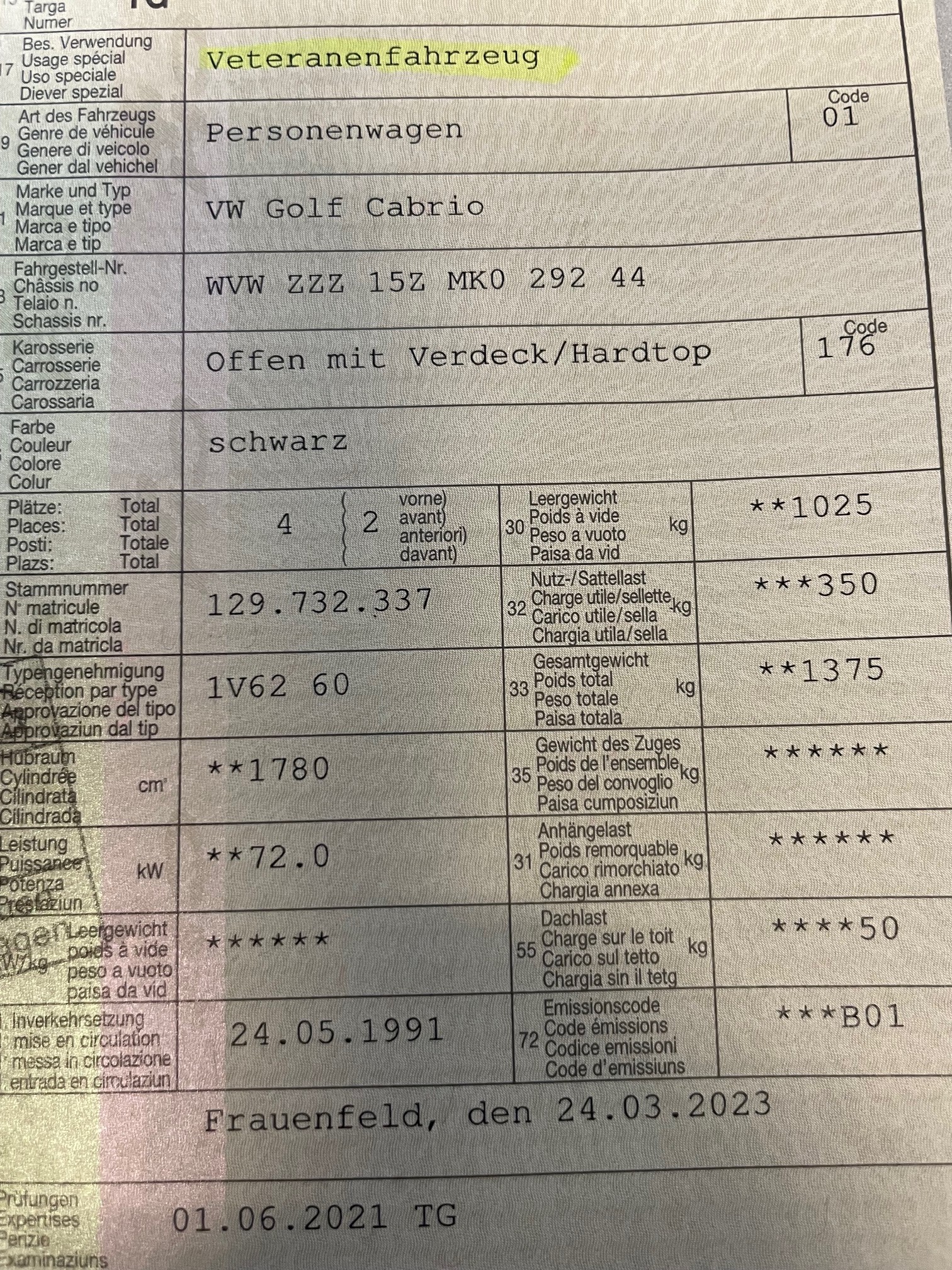 VW Golf Cabriolet 1800 Sport-Line OLDTIMER EINTRAG-image-19