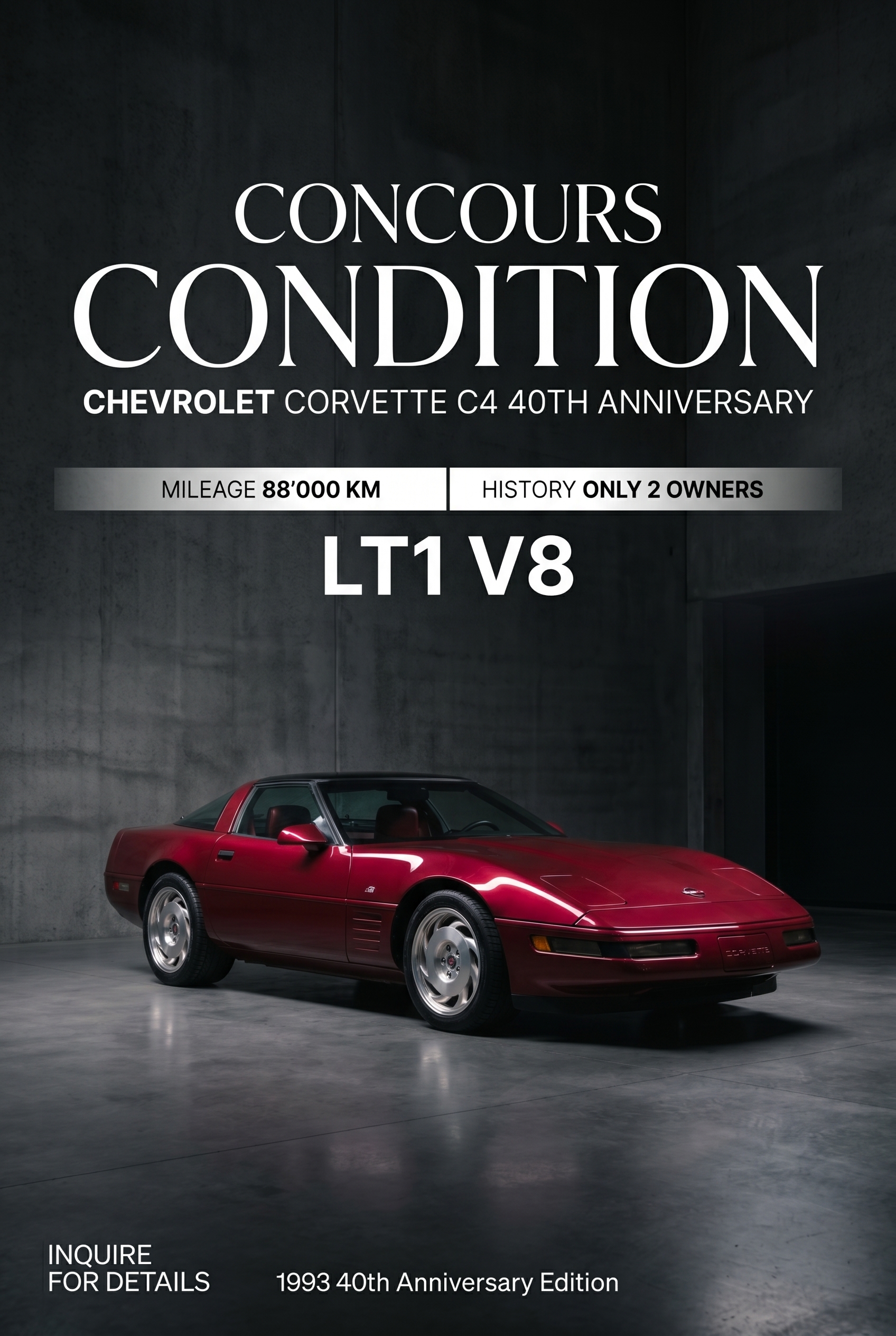CHEVROLET Corvette C4 | 40th Anniversary | Concours Zustand | MFK-Veteran | Panorama-Dach-image-1