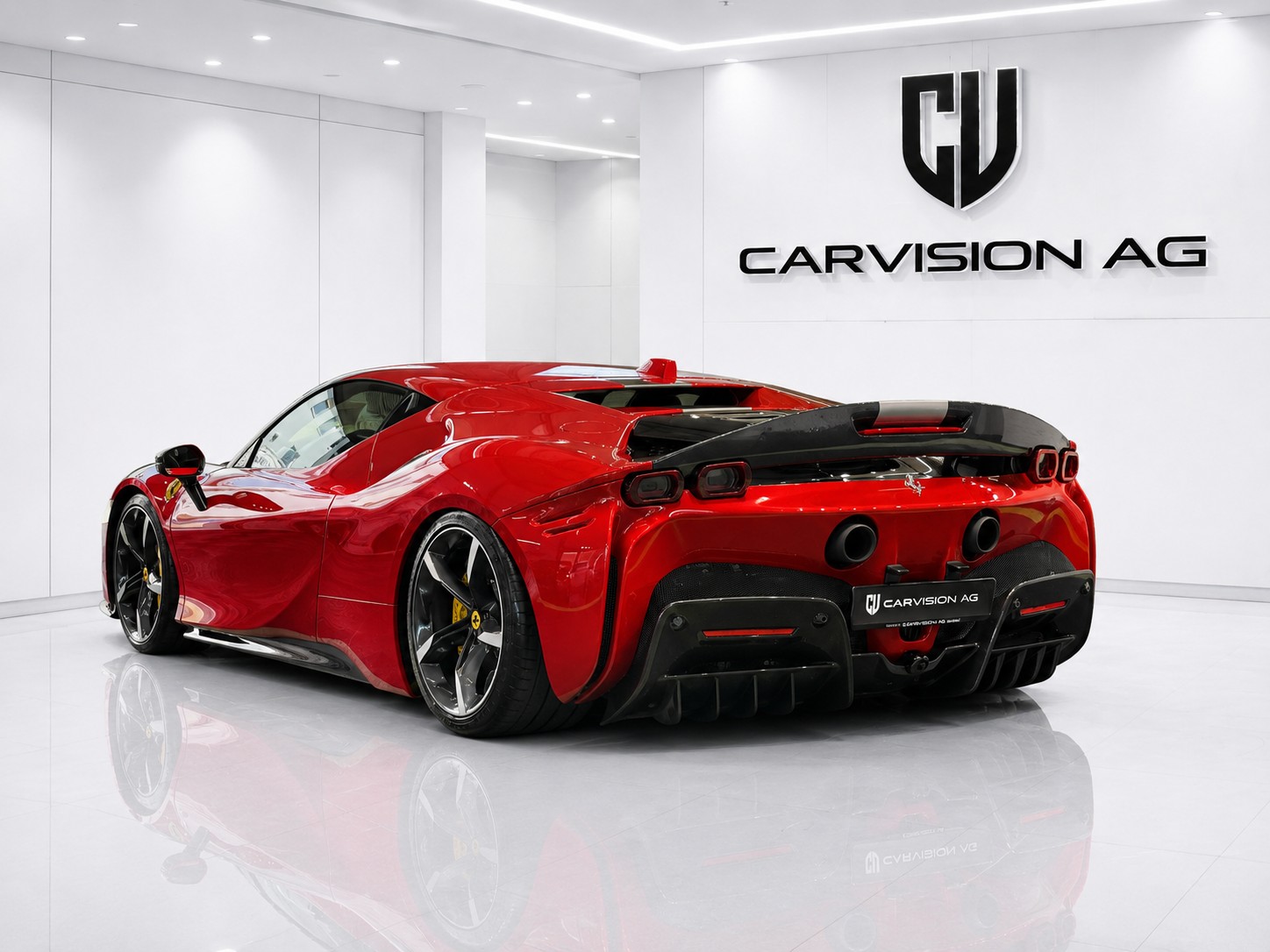 FERRARI SF90 Stradale * Assetto Fiorano * Full Carbon Interieur & Exterieur * CH-Fahrzeug * Colore Rosso F1 *-image-4