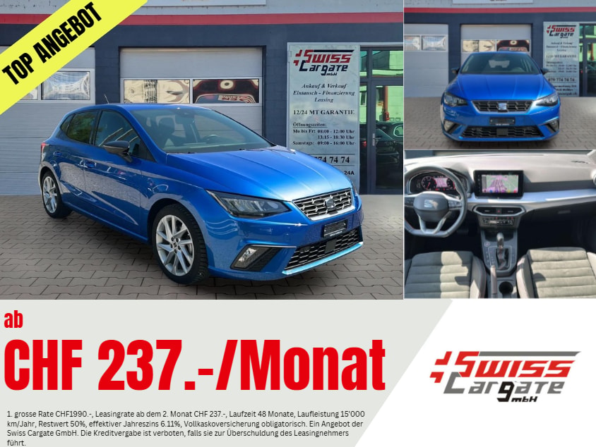 SEAT Ibiza 1.0 EcoTSI FR DSG mit 5J oder bis 100000 Werksgarantie