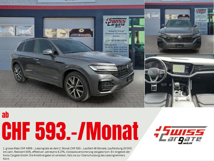 VW Touareg 3.0 TDI R Line Tiptronic Black Optik mit AHK & Luftfederung + Standheizung + Allradkenkung & Werksgarantie