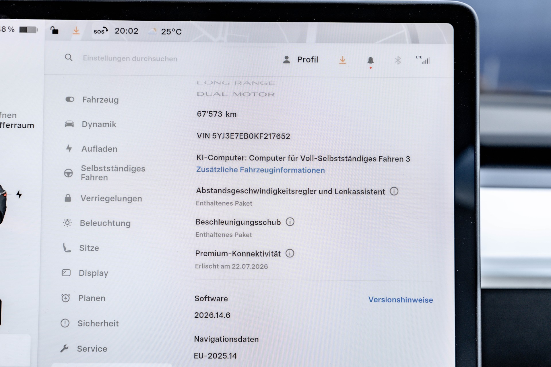 TESLA Model 3 Long Range Dual Motor AWD * FRISCH AB MFK * NEUE BREMSEN VO & HI * Beschleunigungsschub *-image-17