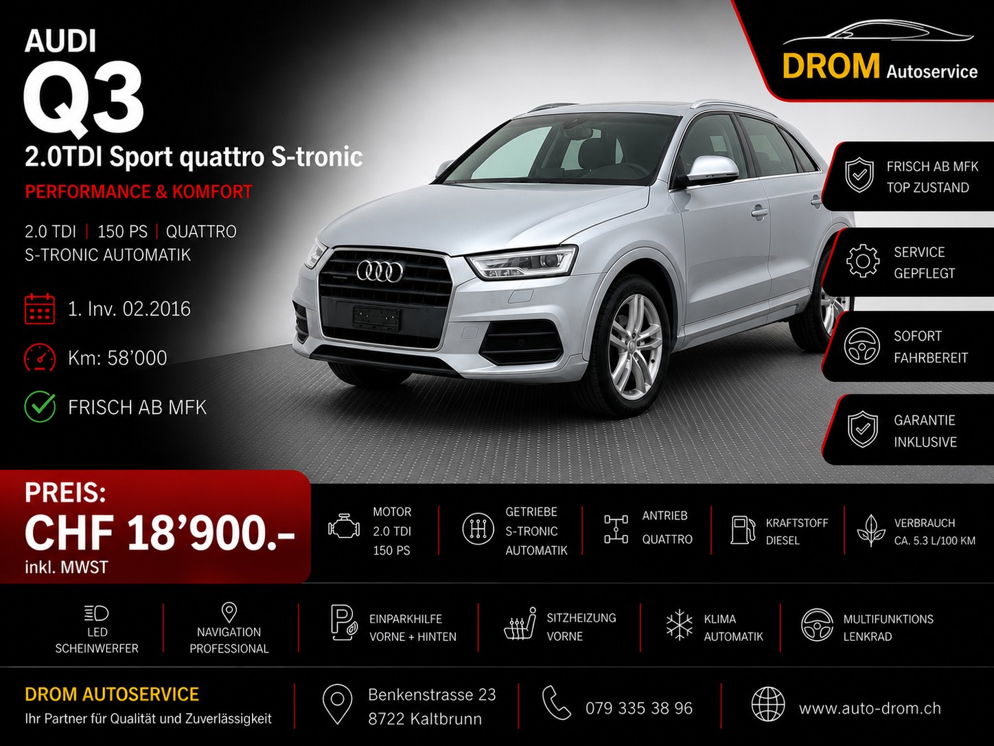 AUDI Q3 2.0 TDI sport quattro S-tronic
