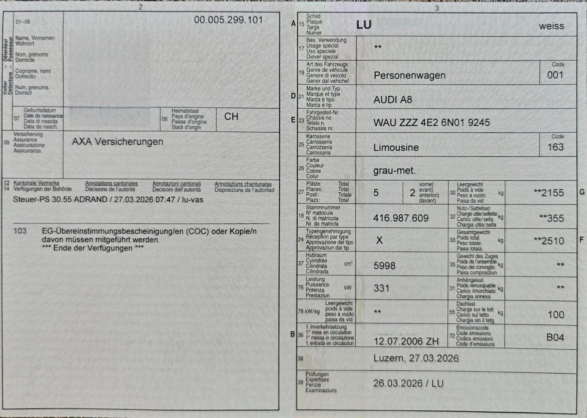 AUDI 6.0 W12 - tiptronic - selten Normallang-image-4