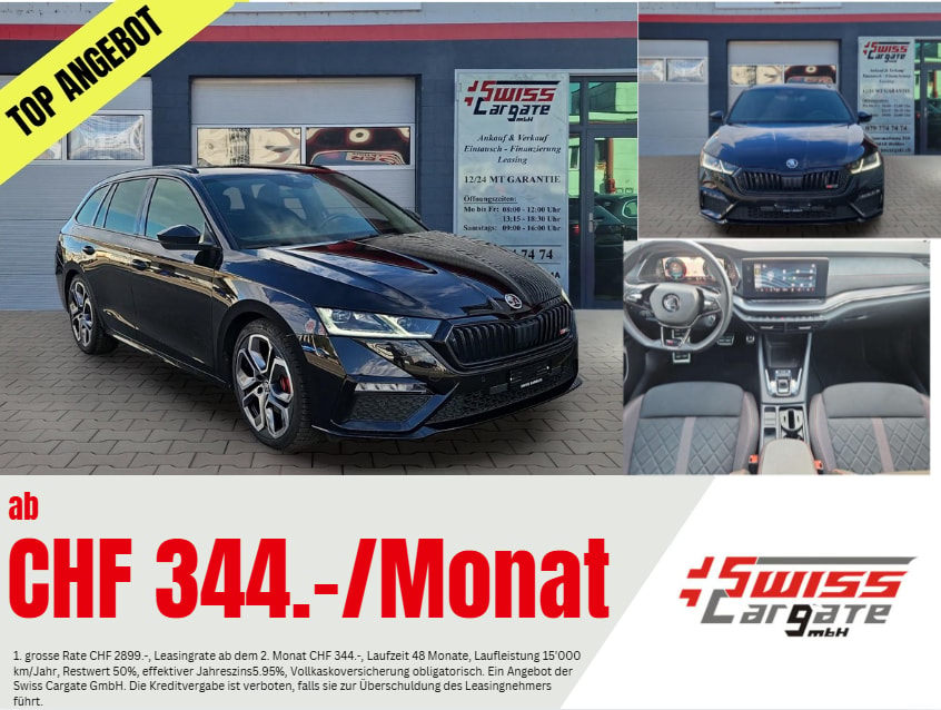SKODA Octavia Combi 2.0 TDI DSG RS 4x4 mit AHK-Vorbereitung & 5J Werksgarantie oder bis 100000km