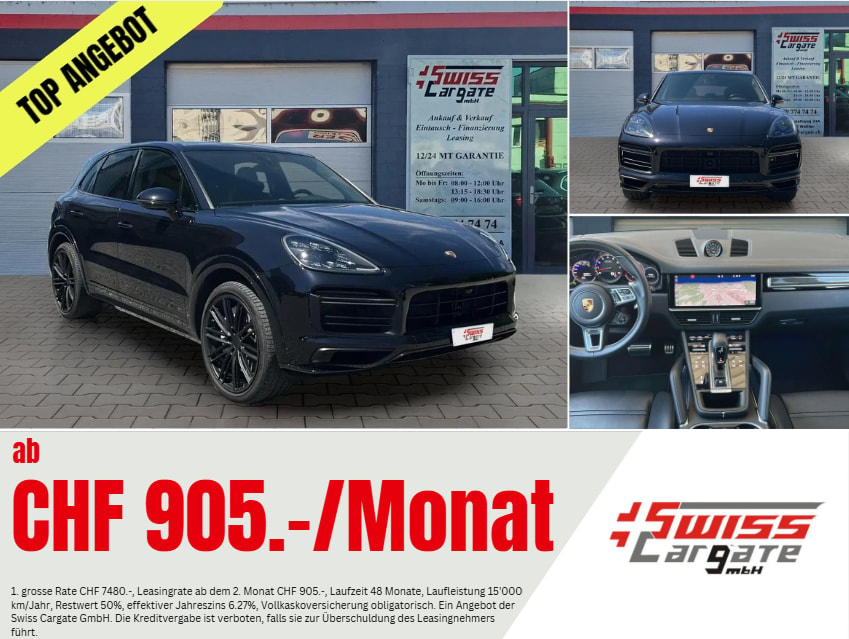 PORSCHE Cayenne Turbo 550PS mit Panoramadach + SportDesign Paket + Allradlenkung & Nachtsichtassistent