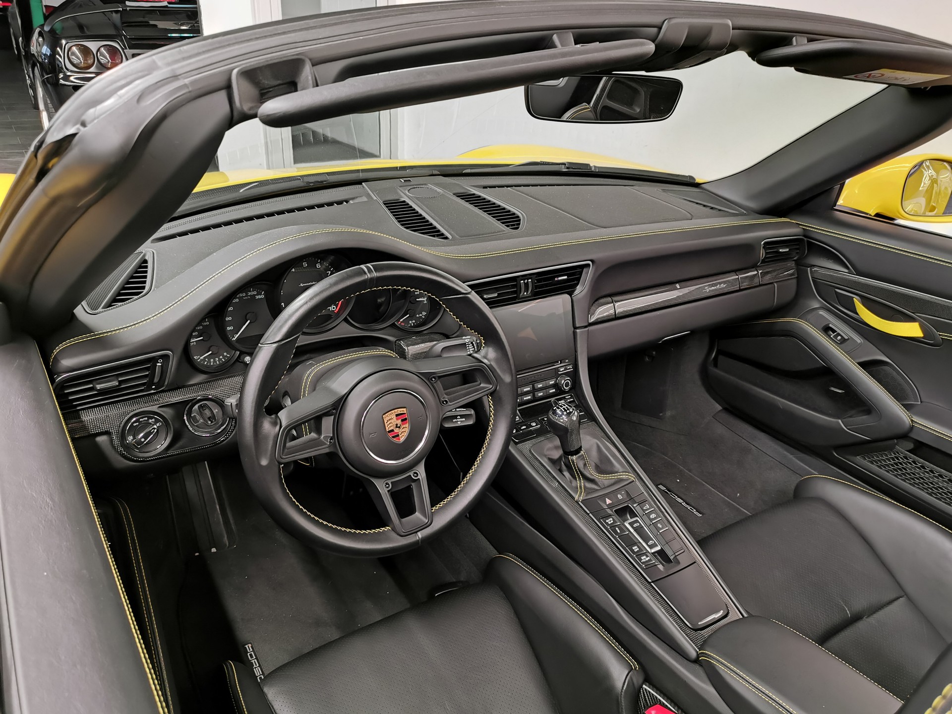 PORSCHE 911 Speedster EXKLUSIVE HANDSCHALTER RACINGGELB LEDER SCHALENSITZE VOLL LIFT PCCB-image-6
