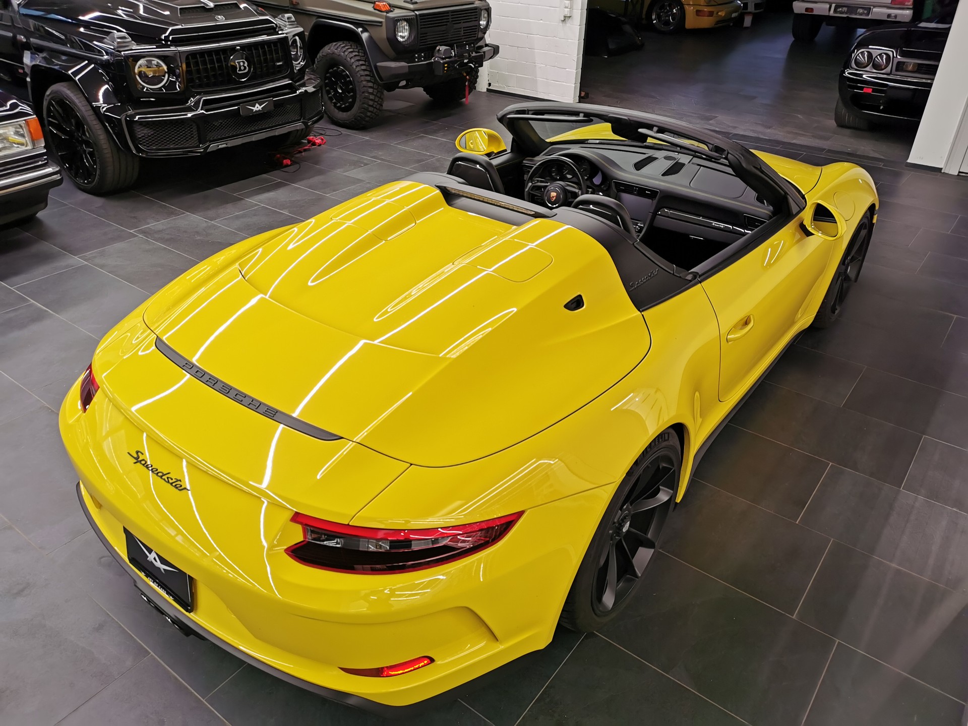 PORSCHE 911 Speedster EXKLUSIVE HANDSCHALTER RACINGGELB LEDER SCHALENSITZE VOLL LIFT PCCB-image-12