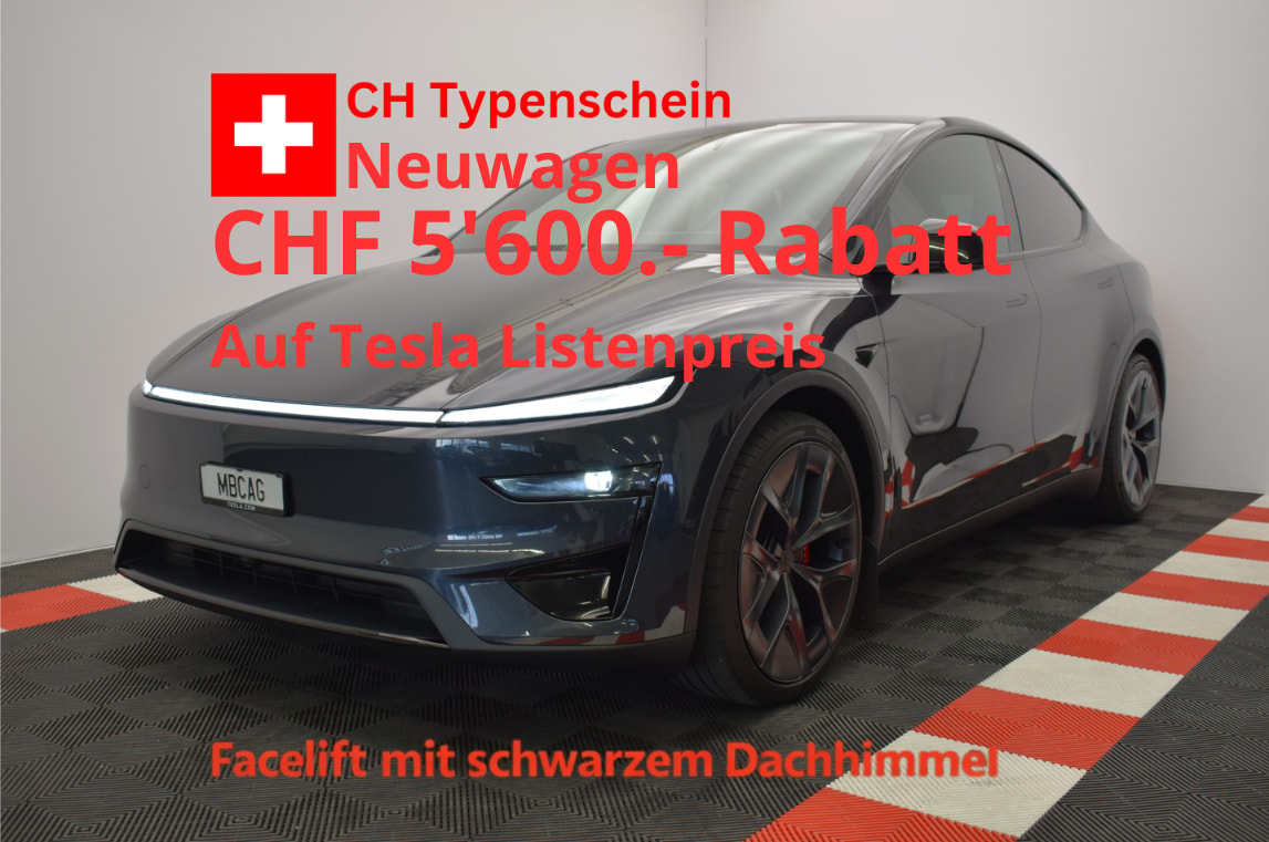 TESLA Model Y Performance 4WD 626PS, Stealth Grey, 21 Zoll, Carbon, Made in Berlin