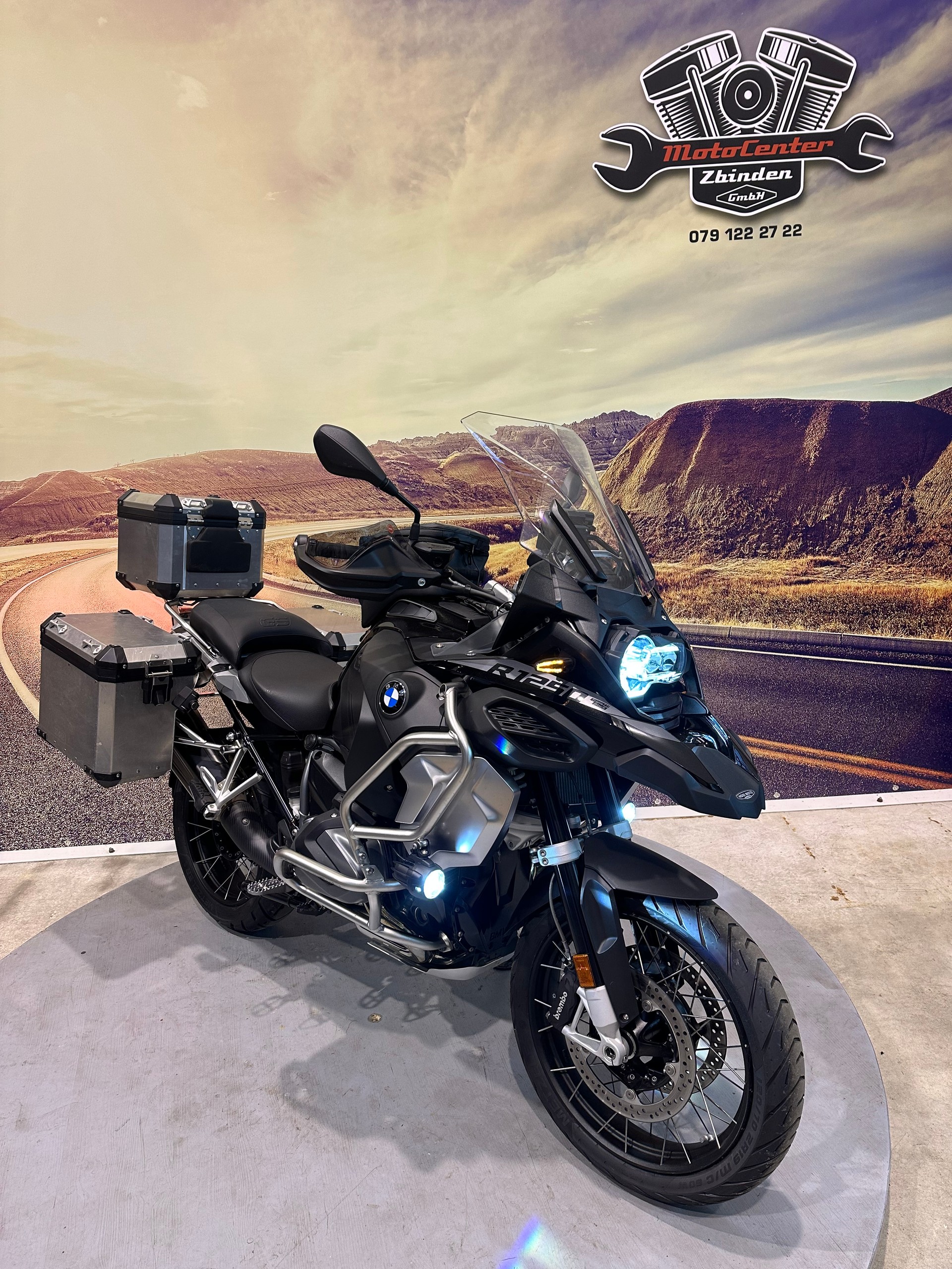 BMW R 1250 GS Adventure Triple Black LeoVince Auspuff mit Navi-image-1