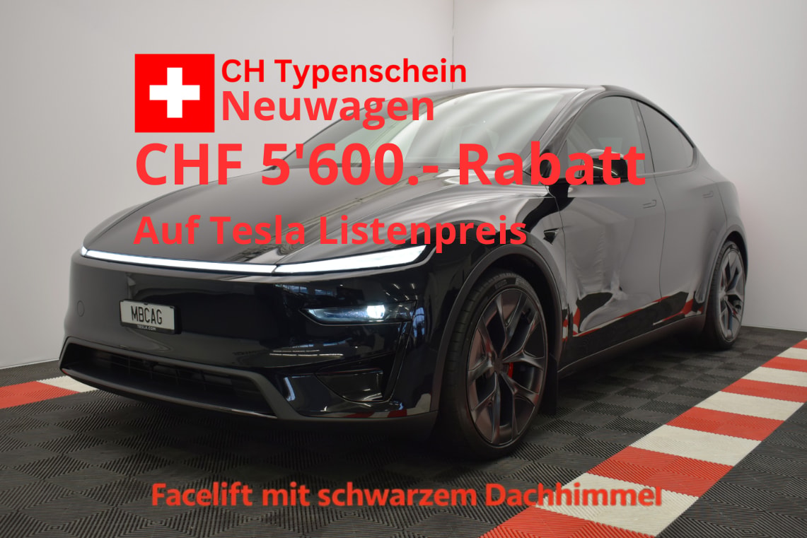 TESLA Model Y Performance 4WD 626PS, Diamond Black, 21 Zoll, Carbon, Made in Berlin