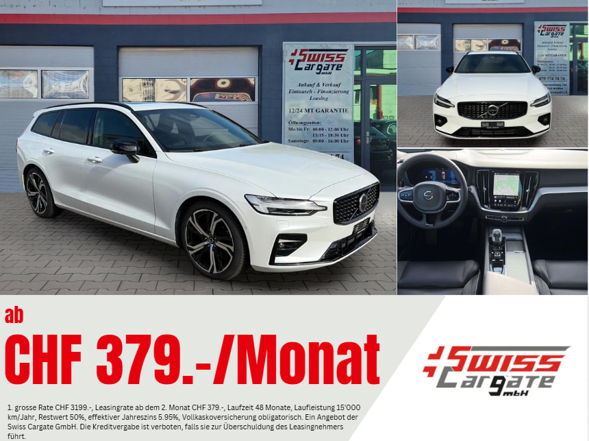 VOLVO V60 B4 Benzin Mild Hybrid Ultra Dark DCT mit AHK & Panoramadach & 5J Werksgarantie oder bis 200000km