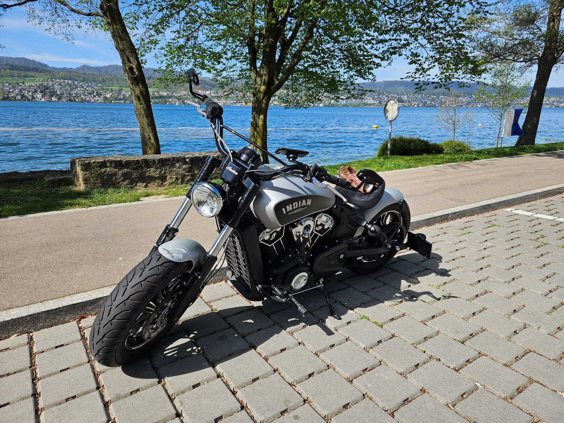 INDIAN Scout 1200 Rogue Wunderkind Komplettumbau, Silber matt Speziallackierung-image-3