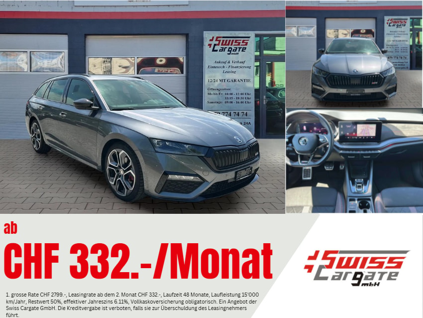 SKODA Octavia Combi 2.0 TDI DSG RS 4x4 mit AHK-Vorbereitung & 5J Werksgarantie oder bis 100000km