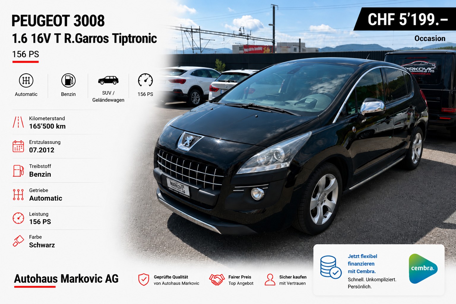 PEUGEOT 3008 1.6 16V T R.Garros Tiptronic