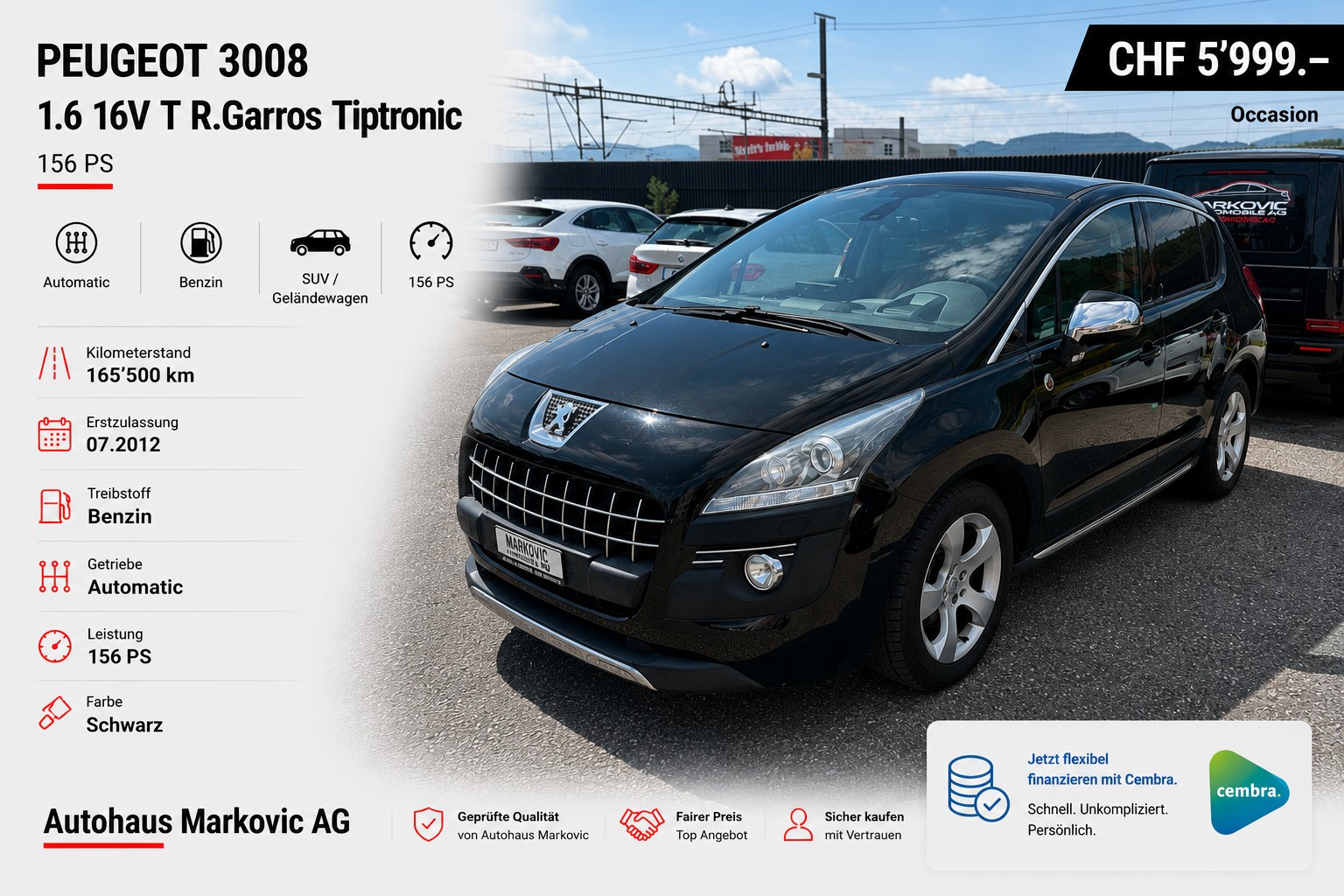 PEUGEOT 3008 1.6 16V T R.Garros Tiptronic
