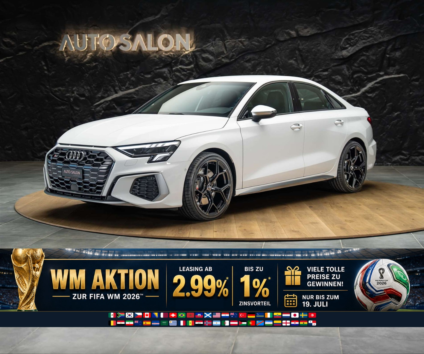 AUDI S3 Limousine 2.0 TFSI quattro S-tronic *19" Felgen*Ambientebeleuchtung*LED-Scheinwerfer*-image-0