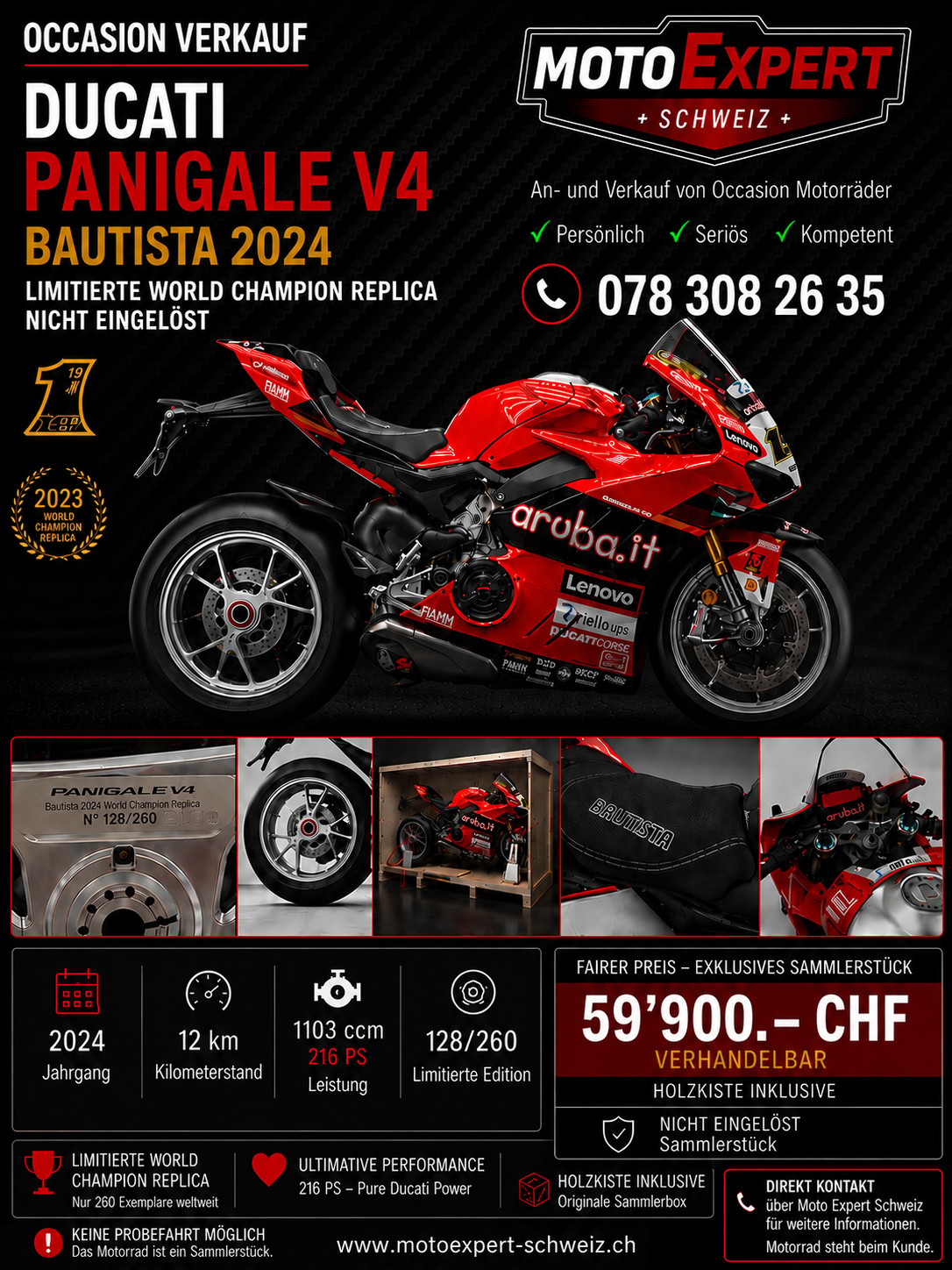 DUCATI Ducati Panigale V4 Bautista 2024 World Champion Replica | Nr. 128/260