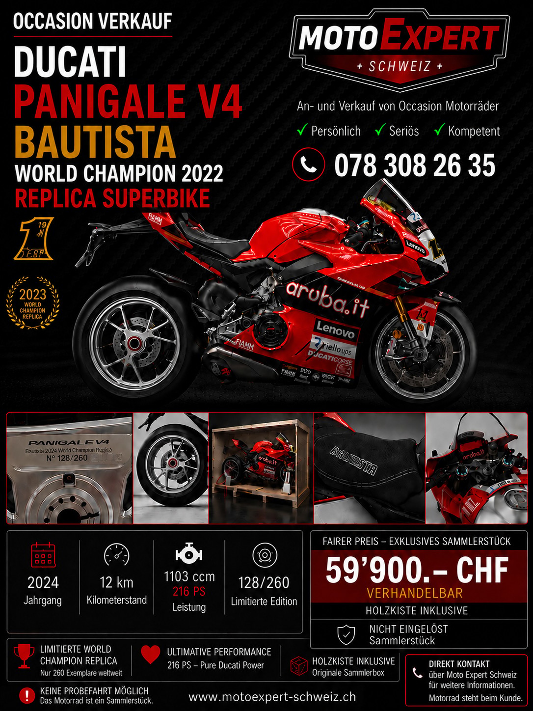 DUCATI Ducati Panigale V4 Bautista 2022 World Champion Replica | Nr. 128/260-image-0