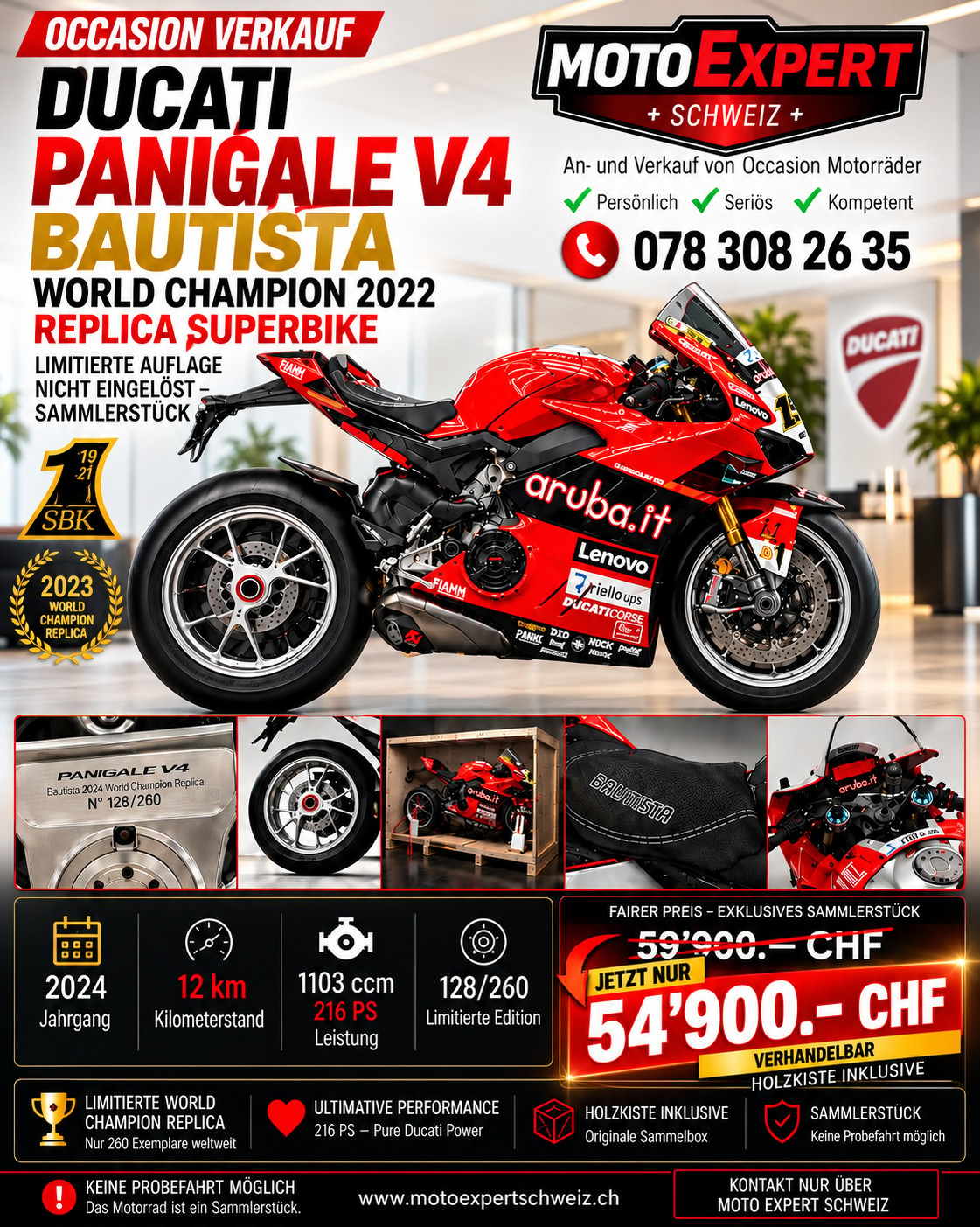 DUCATI Ducati Panigale V4 Bautista 2022 World Champion Replica | Nr. 128/260-image-0