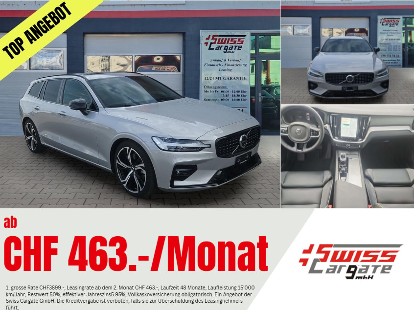 VOLVO V60 B4 Benzin Mild Hybrid Ultimate Dark DCT mit AHK & Panoramadach & 5J Werksgarantie