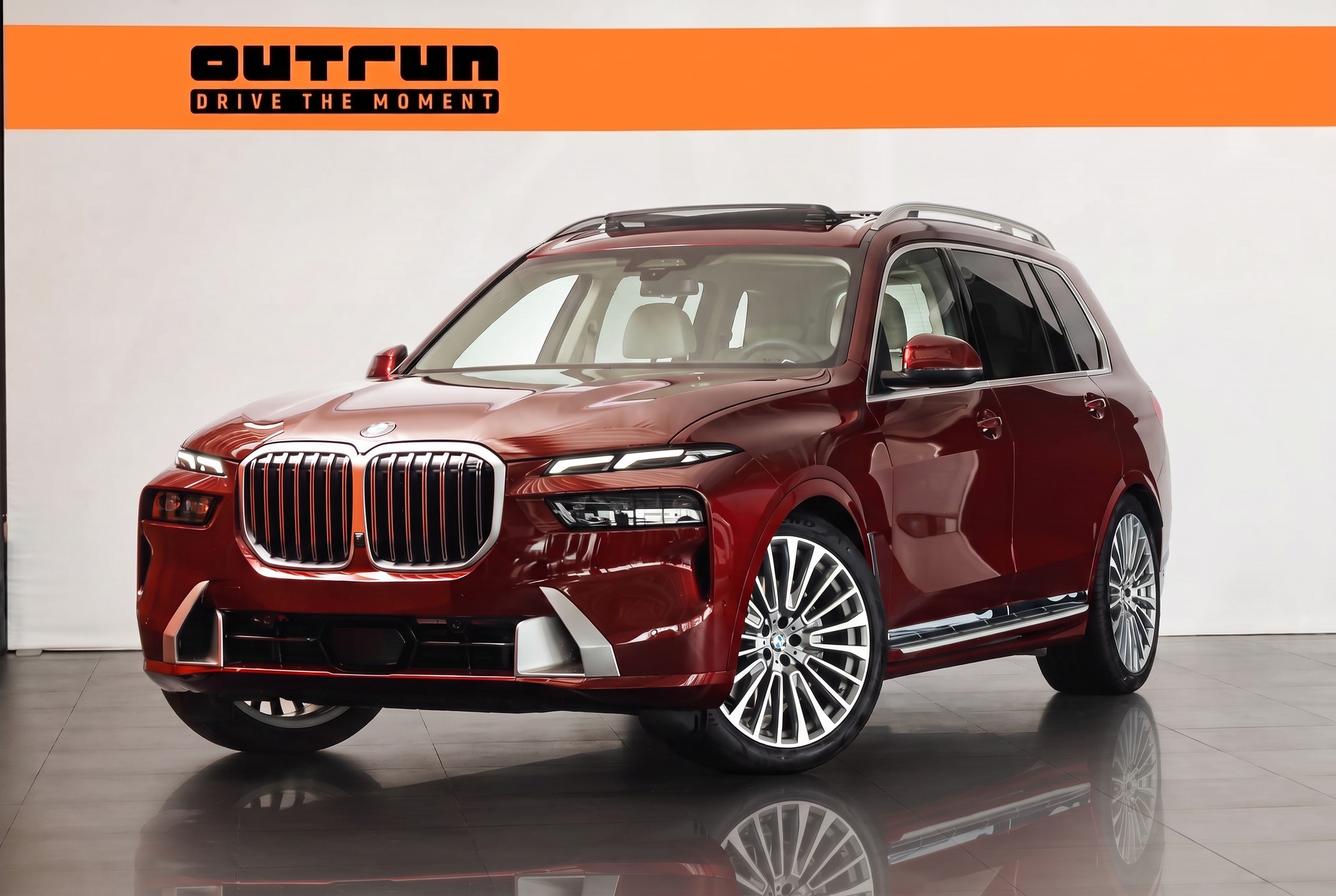 BMW X7 xDrive 48V 40d • Aventurinrot III • Individual Merino Elfenbeinweiss • Véhicule suisse