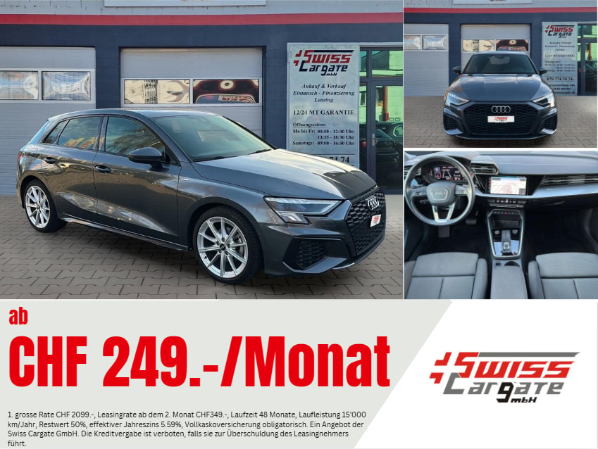 AUDI A3 Sportback 35 TFSI S line S-tronic mit 5J Werksgarantie oder 100000km