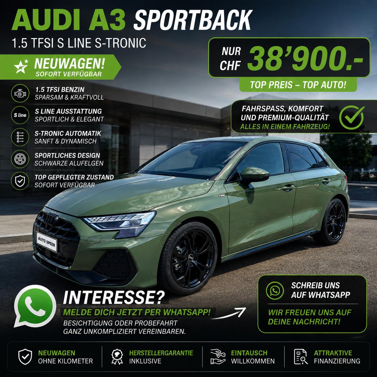 AUDI A3 Sportback 1.5 TFSI S Line S-Tronic
