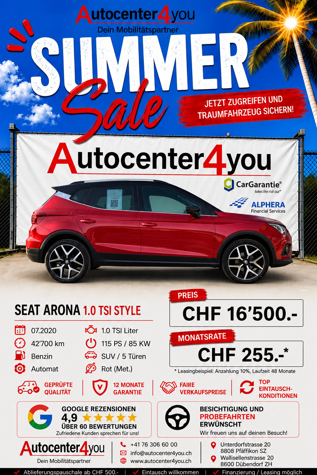 SEAT Arona 1.0 TSI Eco DSG SWISS FR