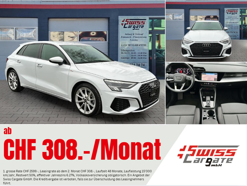 AUDI A3 Sportback 35 TFSI S line S-tronic mit 5J Werksgarantie oder 100000km