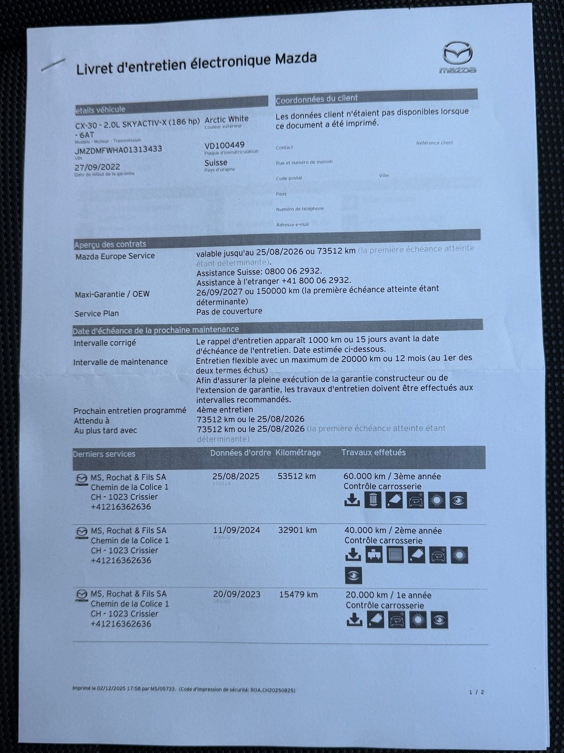 MAZDA CX-30 SKYACTIV-X 186 M Hybrid AWD Homura Automat - 1ère Main - NOUVELLE EXPERTISE / NEU MFK : 20.03.2026-image-31