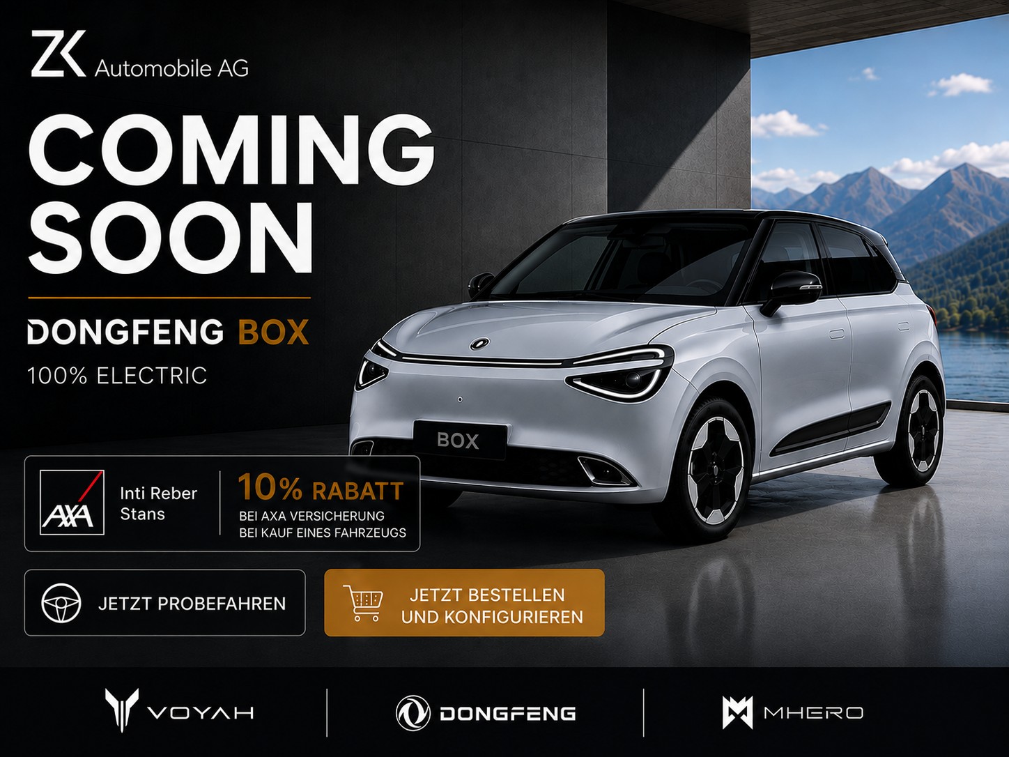 DONGFENG Box 42 kWh Silver / 360° Kamera / Car Play / Ecotex Leder / 12 Zoll Display / Sitzheizung/Kühlung / Phone Mirroring /