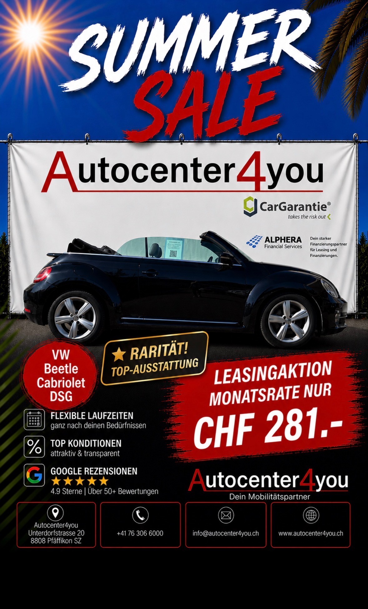 VW Beetle Cabrio 1.4 TSI Sport DSG / Einzigartige Rarität mit Top Ausstattung, hervorragendem Zustand und idealer Fahrkombination-image-0