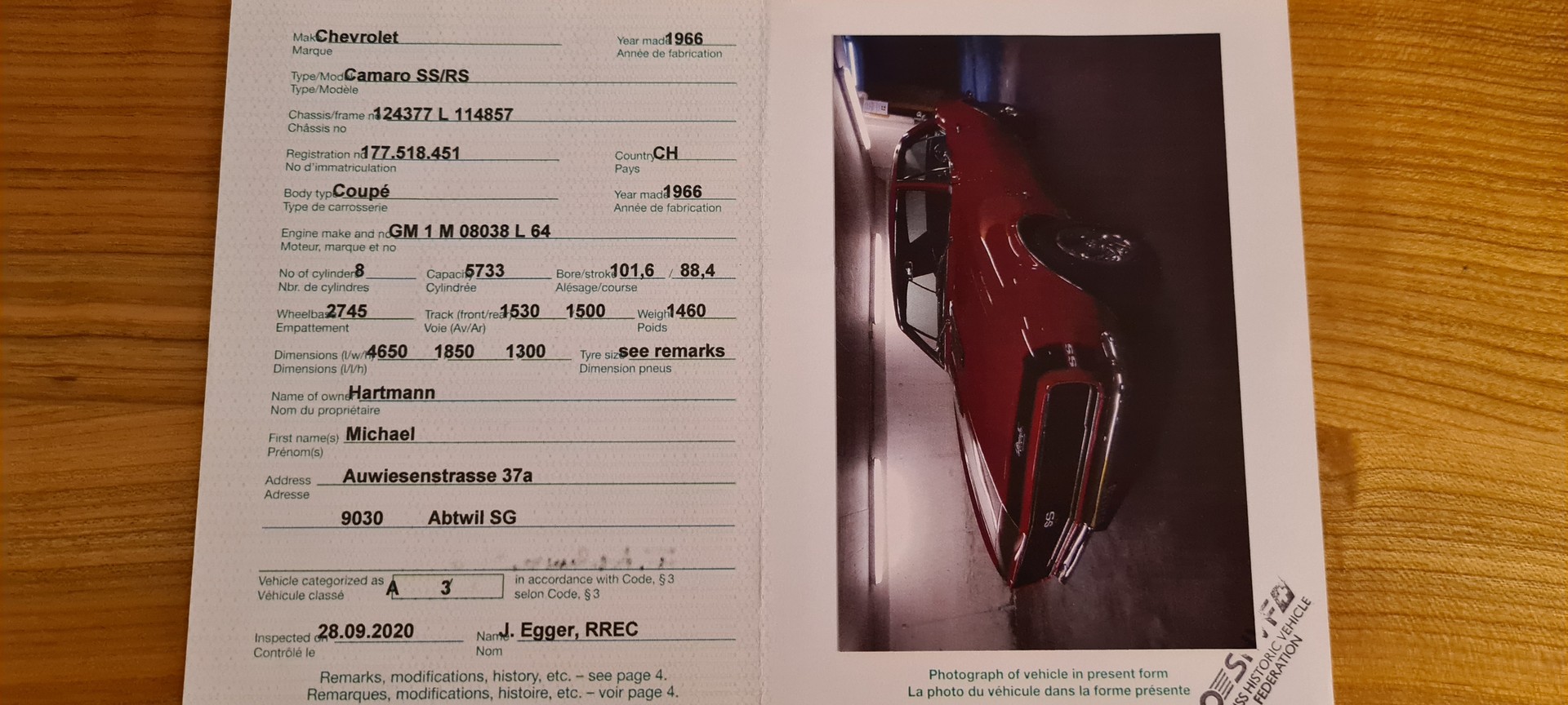 CHEVROLET RS SS 350 (real) Veteran, FIVA-image-5
