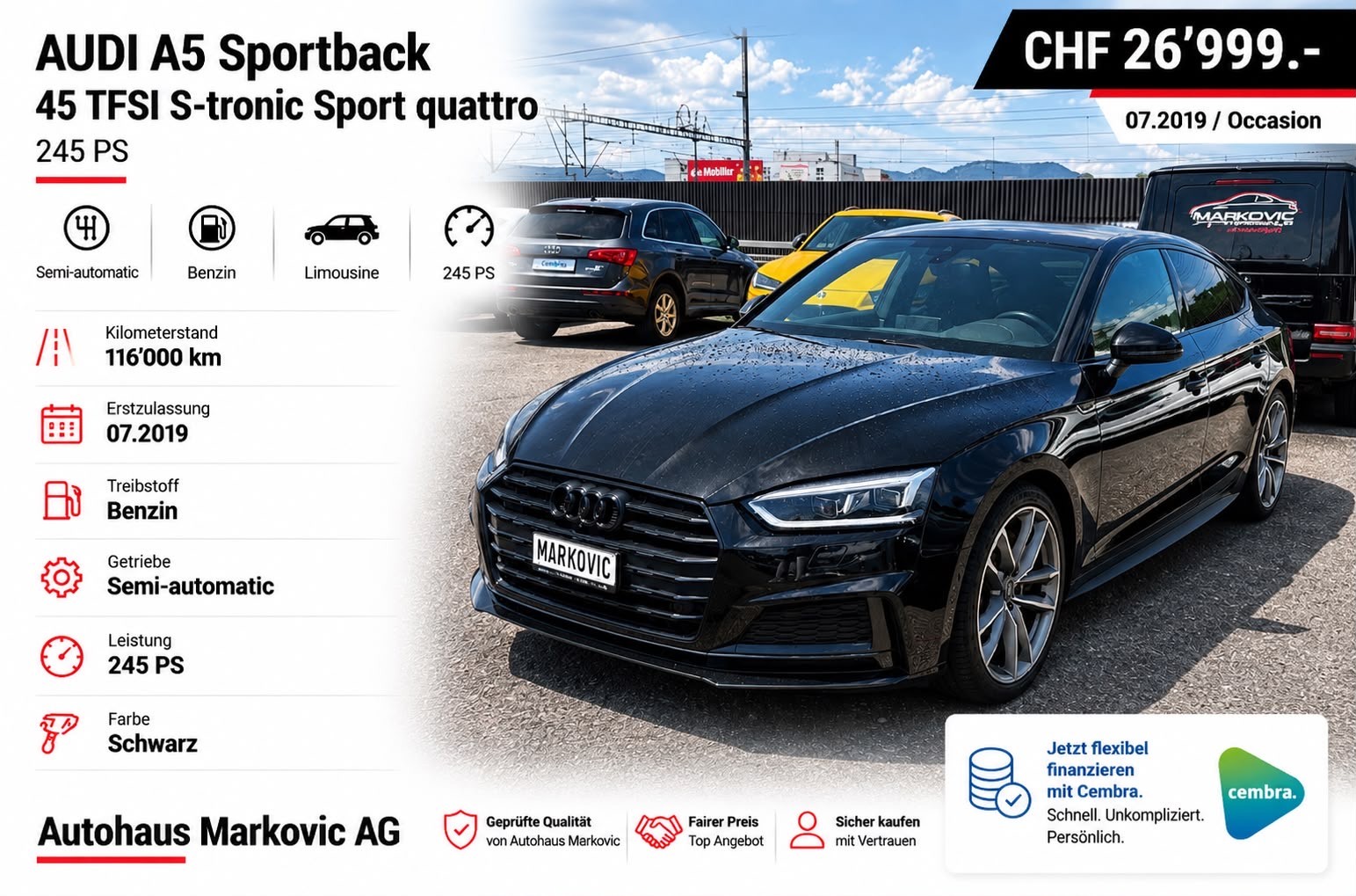 AUDI A5 Sportback 45 TFSI S-tronic Sport quattro