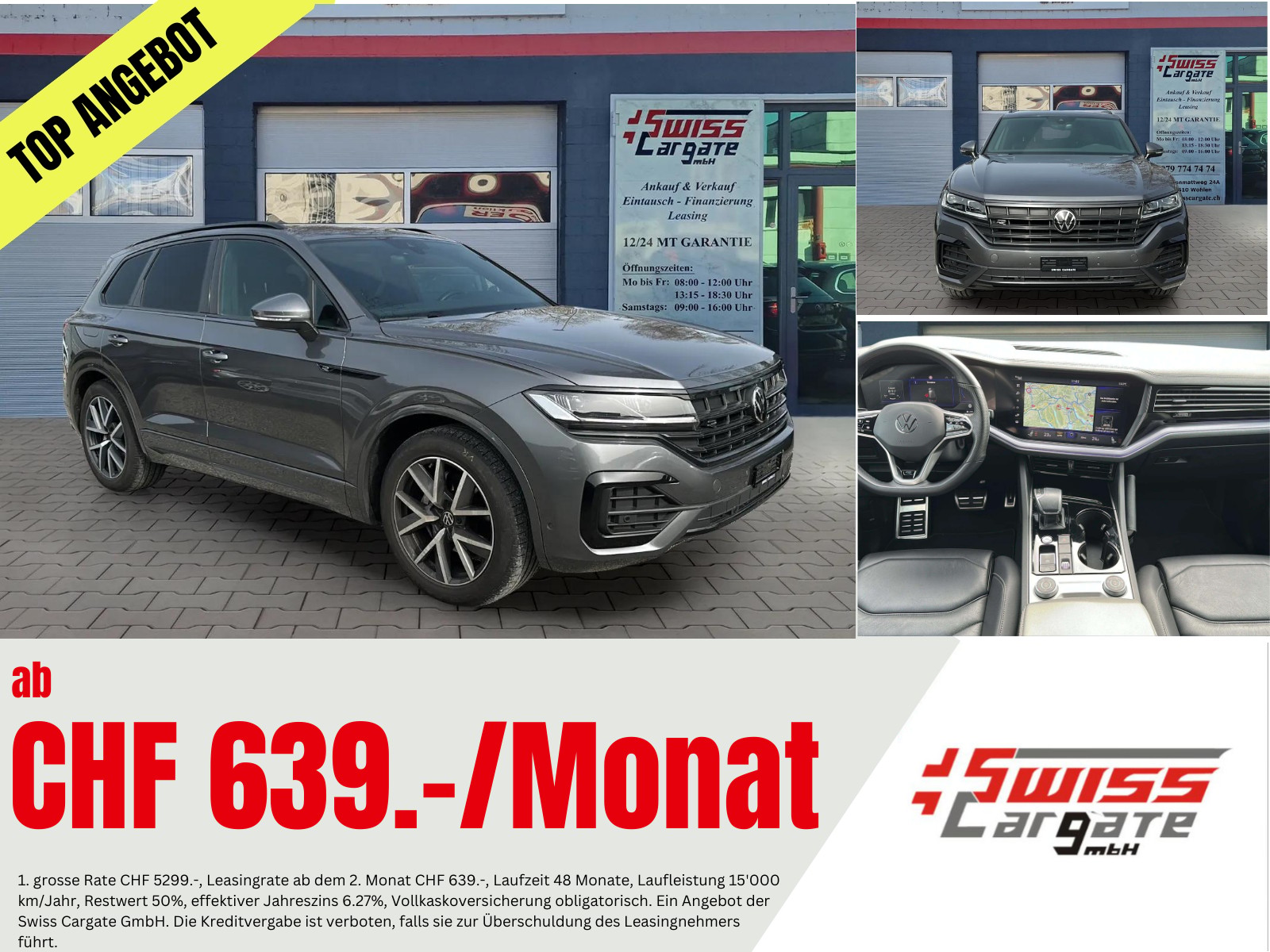 VW Touareg 3.0 TDI R Line Tiptronic Black Optik mit AHK & Luftfederung + Standheizung + Allradkenkung & Werksgarantie