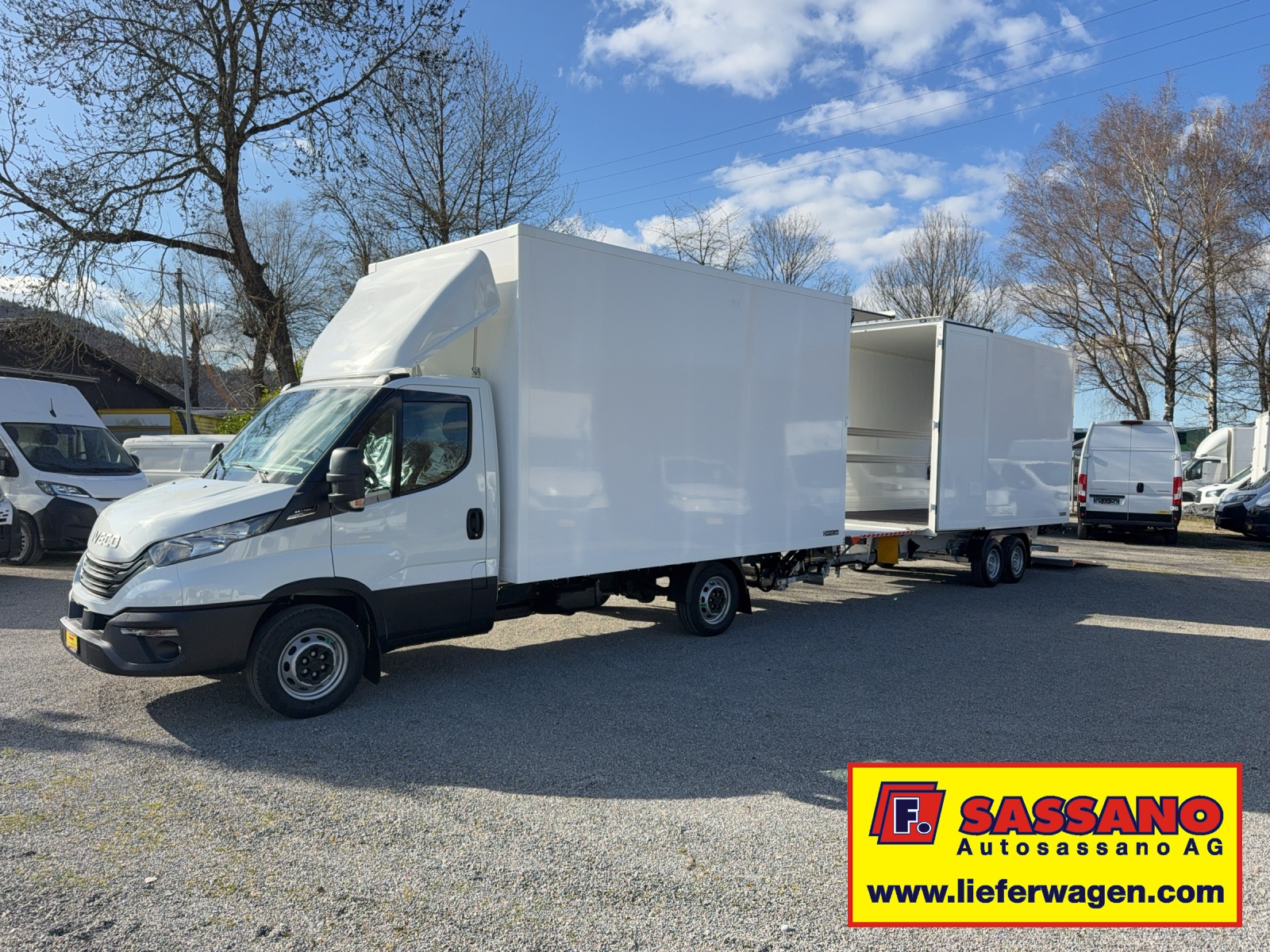 IVECO Daily 35 S 18 HI-MATIC SIMON Anhängerzug mit 2x Hebebühne / 2x CH Aufbau H. 2.40m ( AZ )-image-1