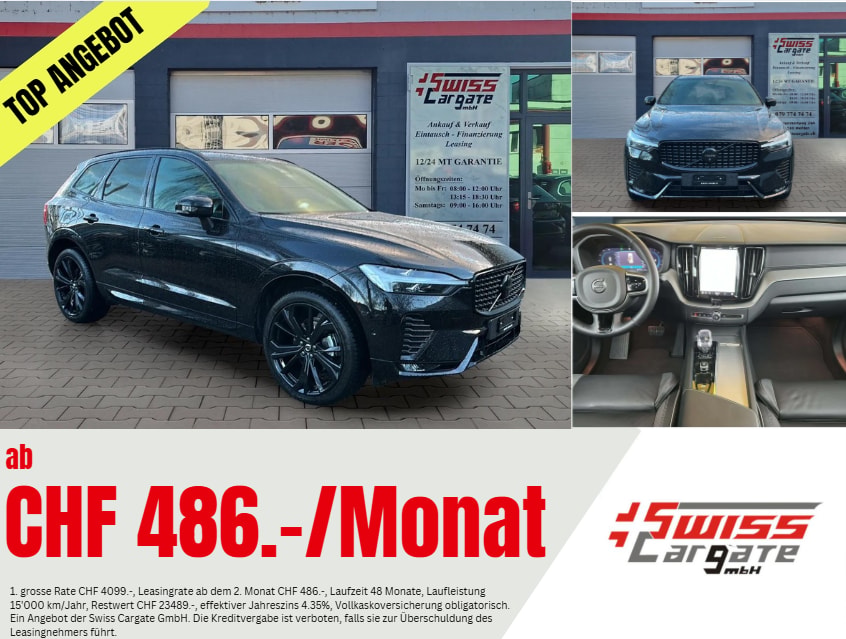 VOLVO XC60 B5 Benzin Mild Hybrid AWD Ultra Dark Geartronic mit AHK & Panoramadach & 5J Werksgarantie oder bis 200000km