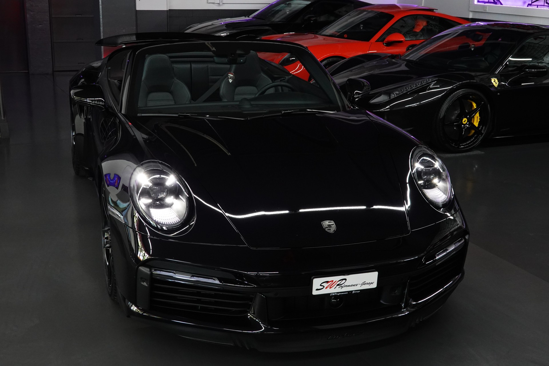 PORSCHE 911 TURBO S CABRIO PDK BLACK CH-FZ LIFTSYSTEM FULL ON TOP-image-15