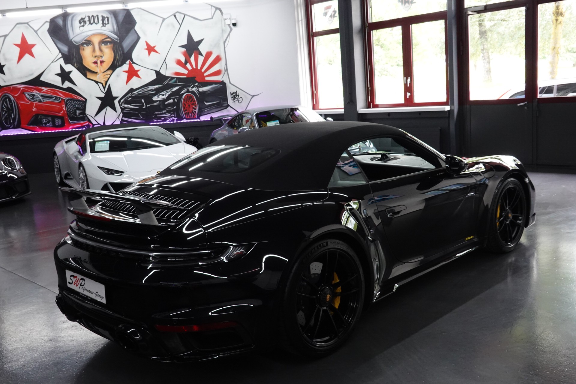 PORSCHE 911 TURBO S CABRIO PDK BLACK CH-FZ LIFTSYSTEM FULL ON TOP-image-59