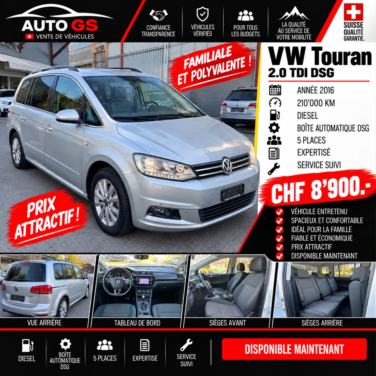 VW Touran 2.0 TDI BlueMotion Technology Highline DSG