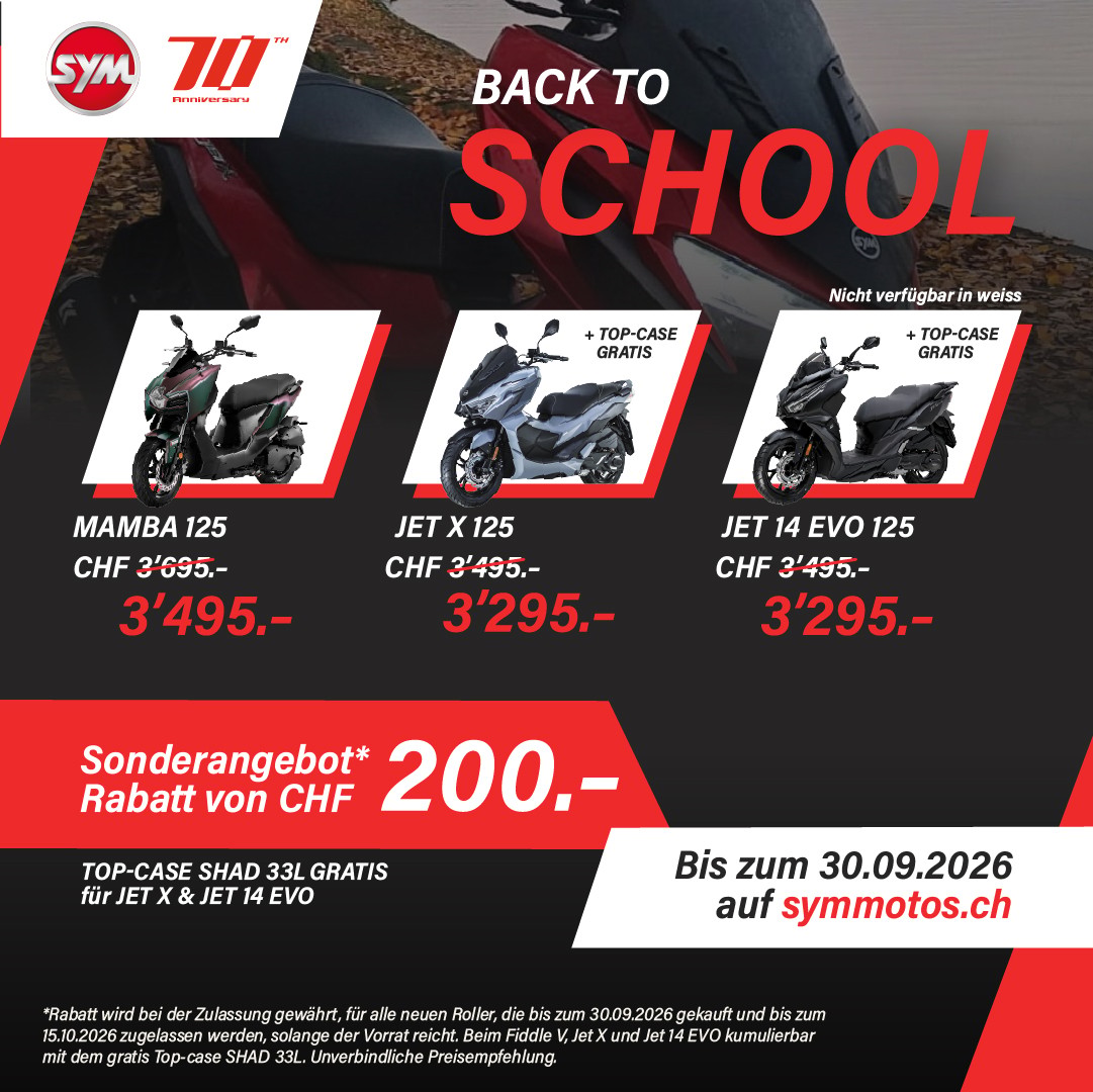 SYM Jet 14 EVO * CHF 200.- Rabatt & Gratis Topcase-image-1