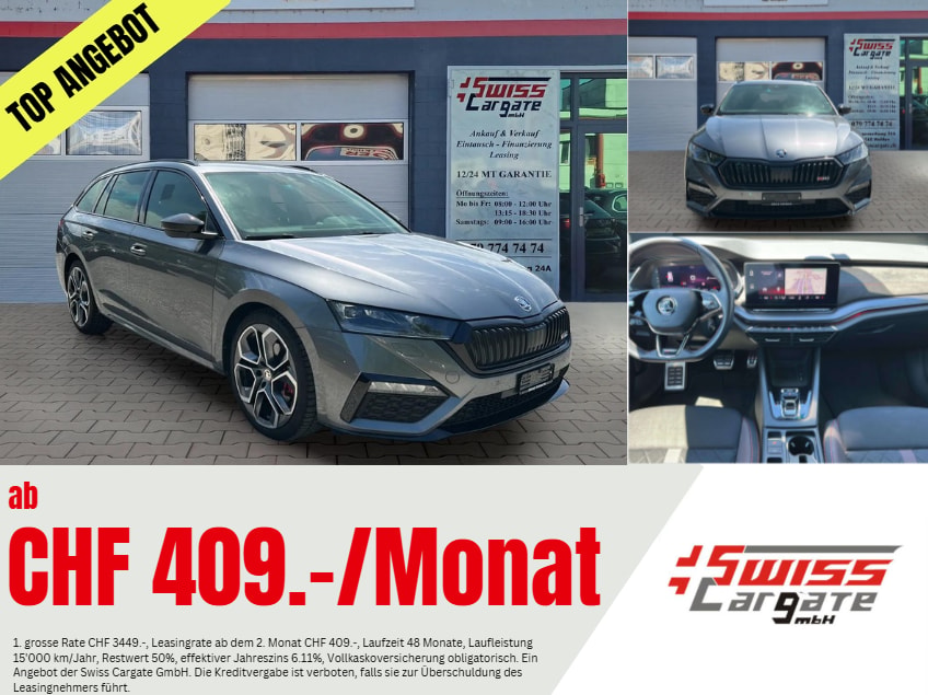 SKODA Octavia Combi 2.0 TDI DSG RS 4x4 mit AHK-Vorbereitung & 5J Werksgarantie oder bis 100000km