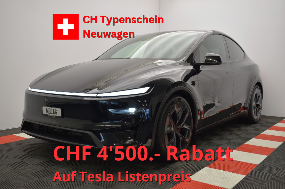TESLA Model Y Performance AWD 626PS, Neuwagen, CH Typenschein "diamond black"
