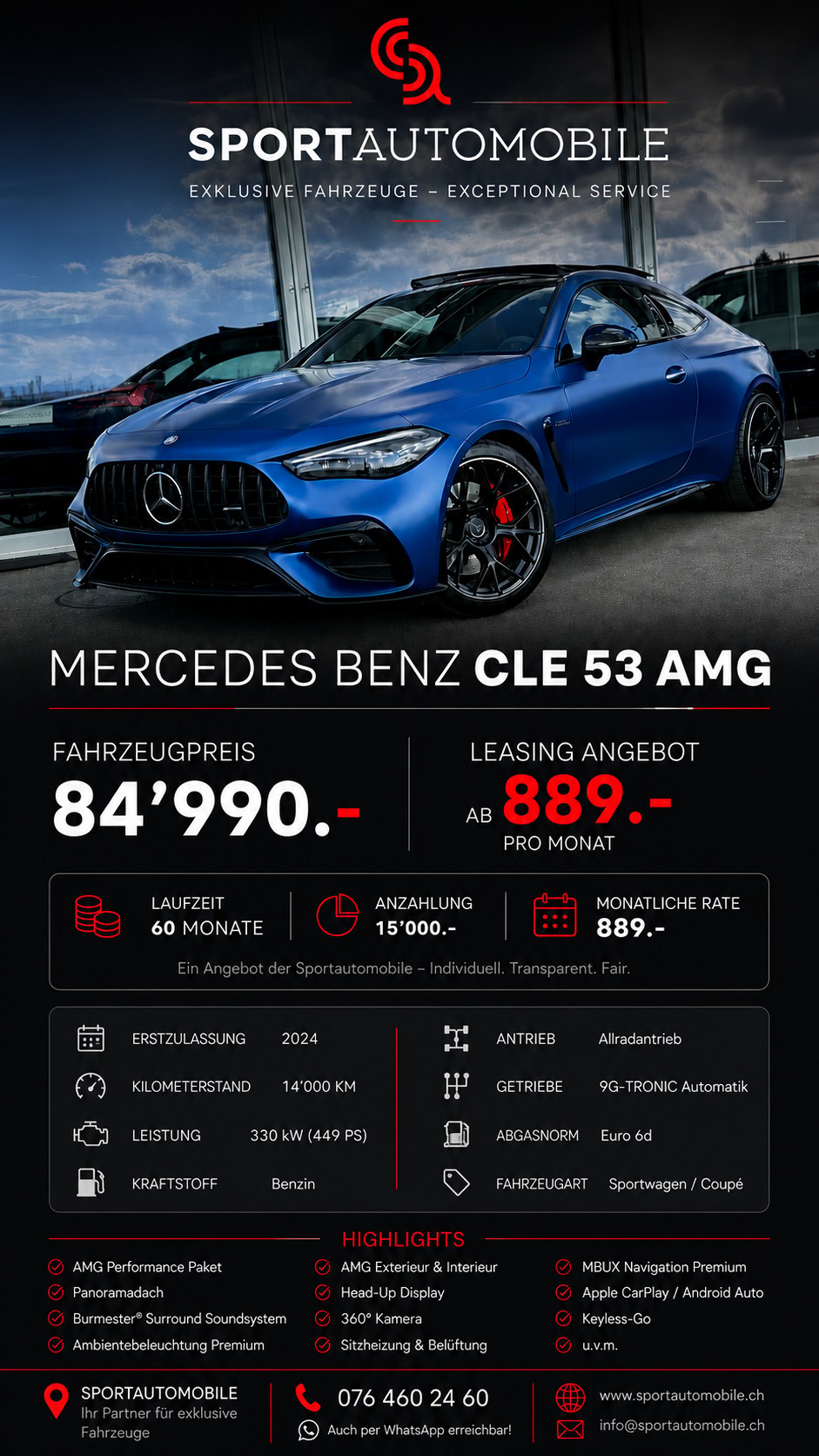 MERCEDES-BENZ CLE 53 Coupé AMG 4Matic+ 9G-Tronic *MANUFAKTUR spectral blue magno*-image-32